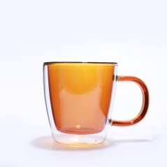 Termo hrnček s dvojitým sklom 300ml - amber
