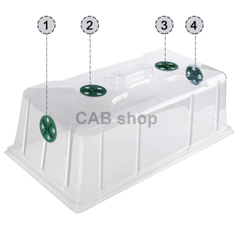 Sada vetőedényekkel és fedéllel – 72 cella (mini üvegház)