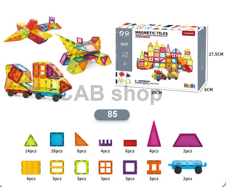 Magnetni gradbeni set Dream Builder 85delni set - Magnetic Tiles