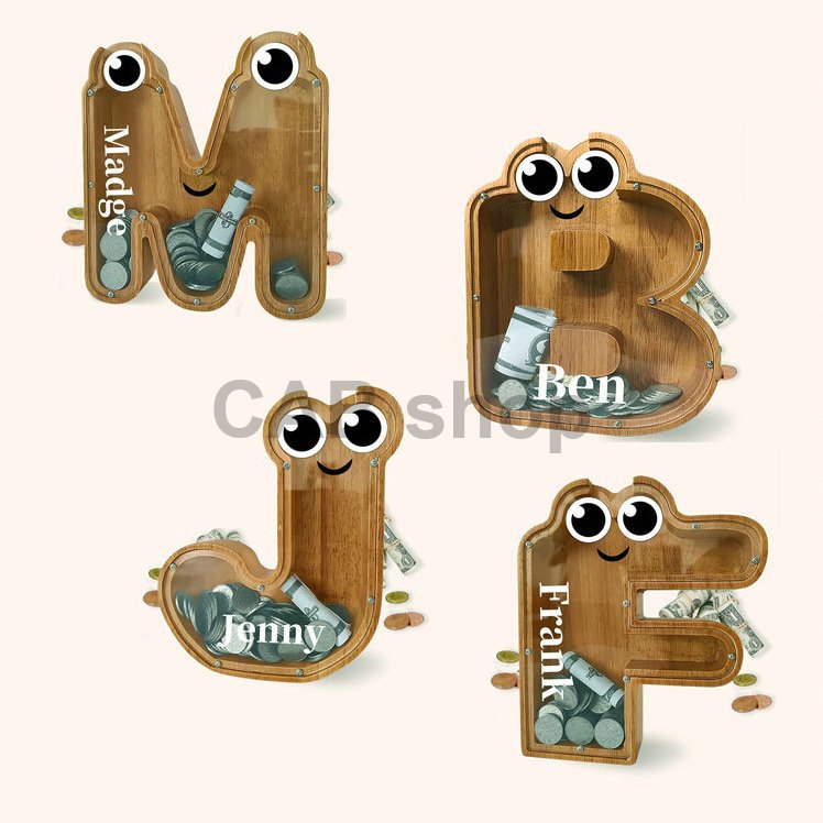 Pokladnička dřevěná - Písmenko R