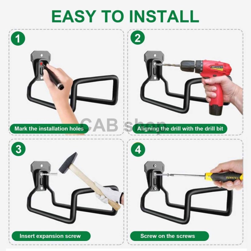 Garden hose holder – metal, load capacity 0.5 kg