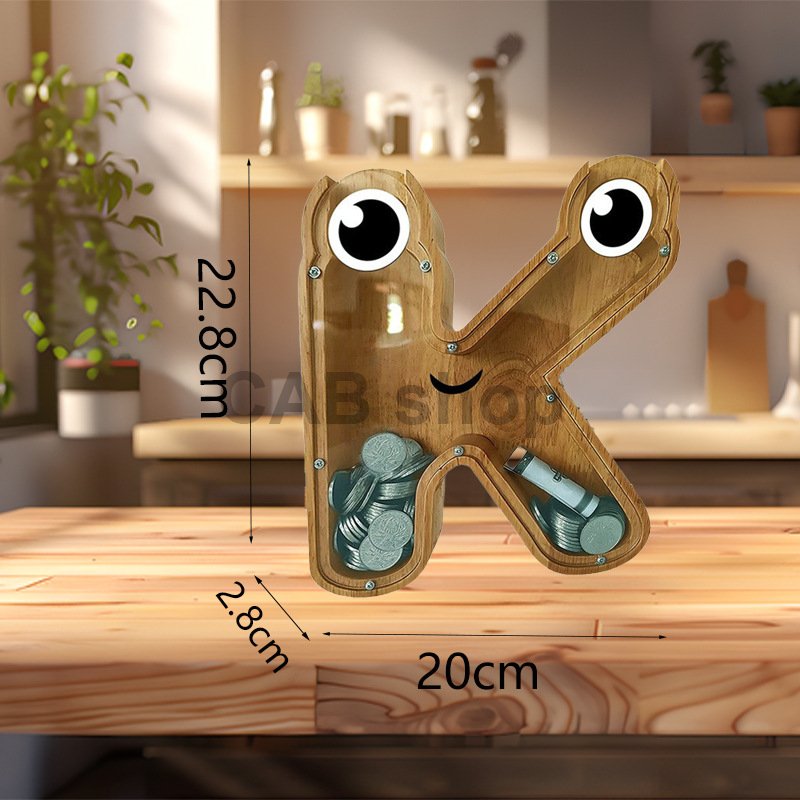 Pokladnička drevená - Písmenko K