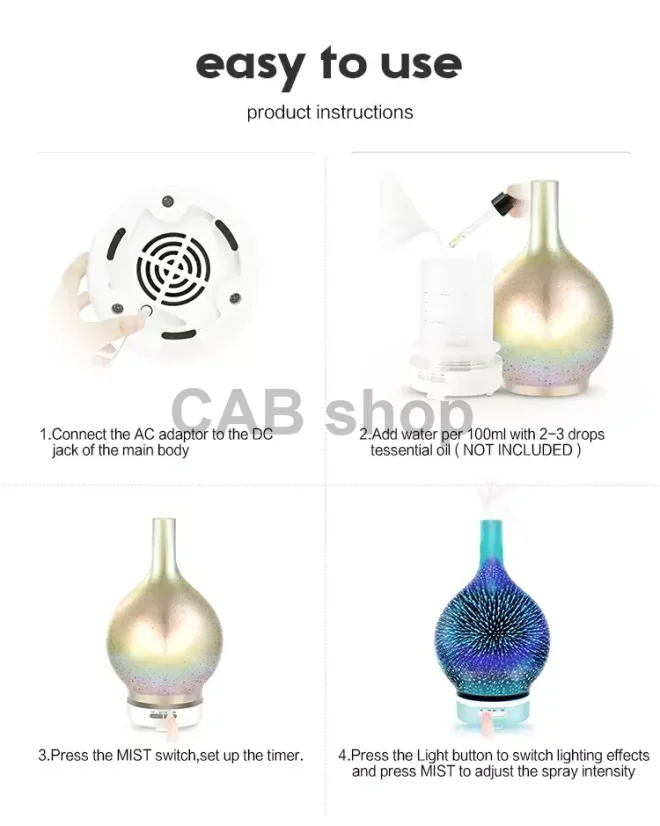 Aroma difuzor LED Night 3D