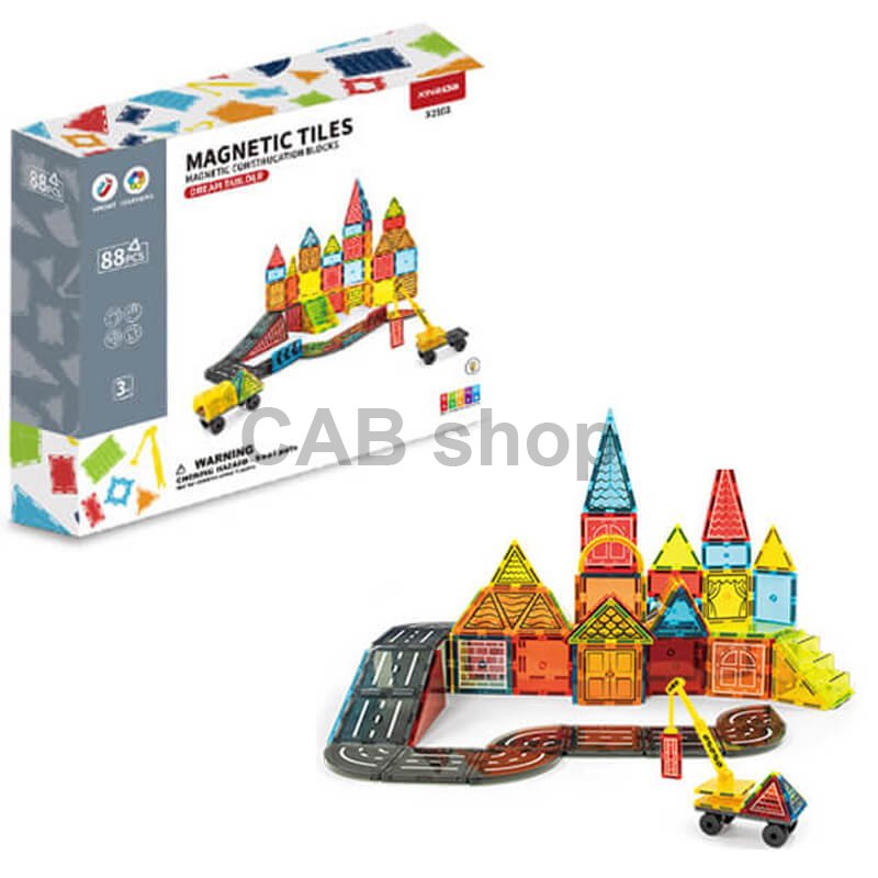 Magnetni gradbeni set Dream Builder 88 delni set - Magnetic Tiles