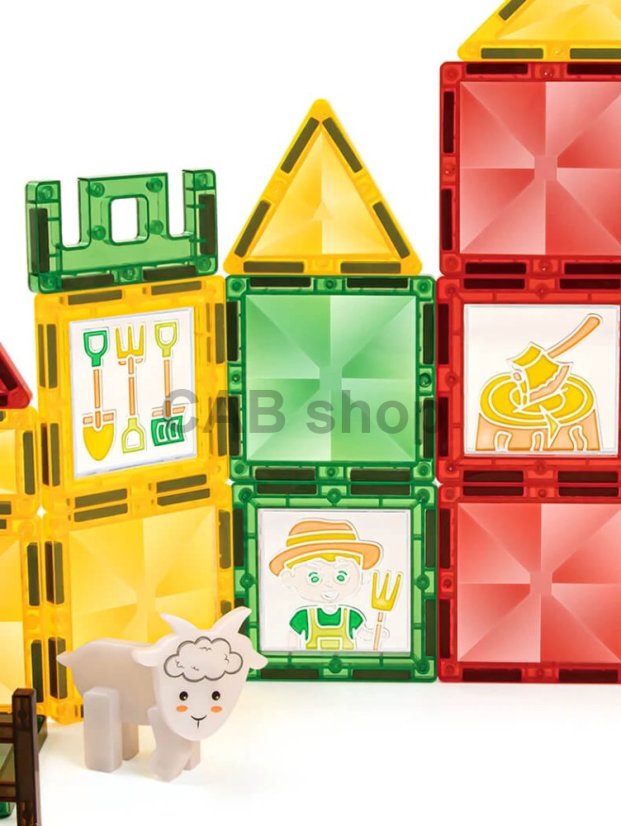 Magnetická stavebnica Window Art Farm 80ks - Magnetic Tiles
