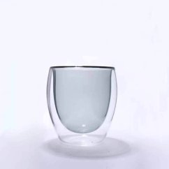 Termopohár s dvojitým sklom 150ml - transparent black