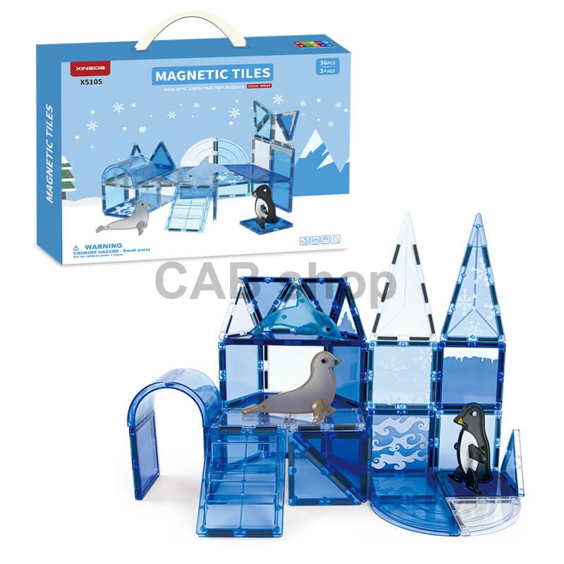Magnetická stavebnica Ocean sada 36ks - Magnetic Tiles
