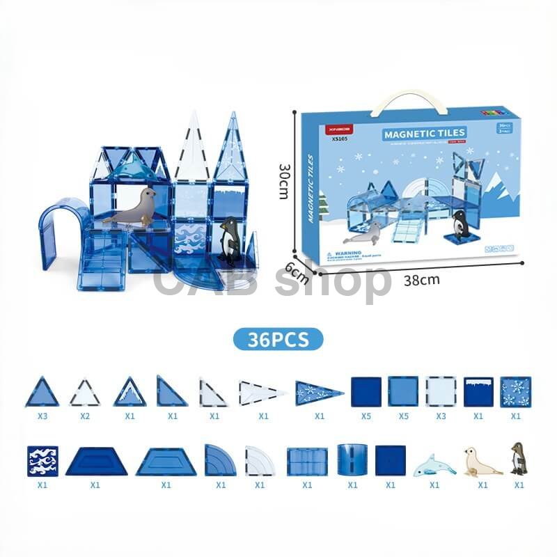 Magnetická stavebnica Ocean sada 36ks - Magnetic Tiles