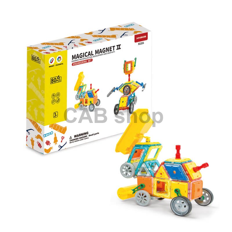 Magnetická stavebnice Engineering set 80ks - Magical Magnet II