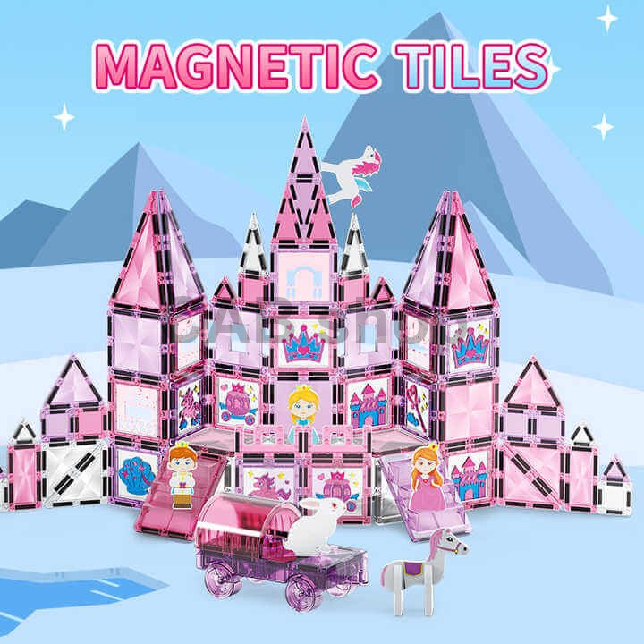 Magnetická stavebnica Window Art Castle 126ks - Magnetic Tiles