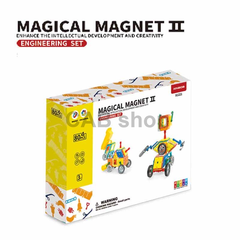 Magnetická stavebnice Engineering set 80ks - Magical Magnet II