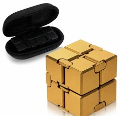 Infinity Cube – antistresna zložljiva kocka 4 × 4 × 4 cm iz ABS plastike Gold