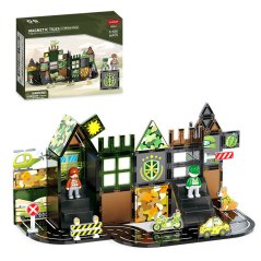 Magnetická stavebnice Military Camp Magnetic Tiles – vojenská základna, 56 ks