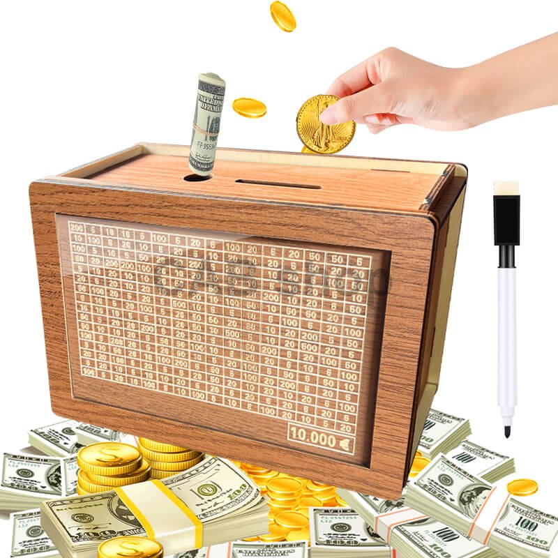 Pokladnička na šetrenie peňazí 1000€ na opakované použitie