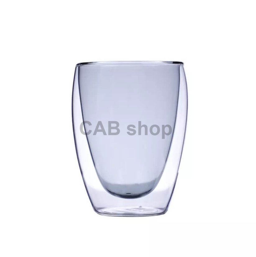 Termopohár s dvojitým sklom 350ml - transparent black