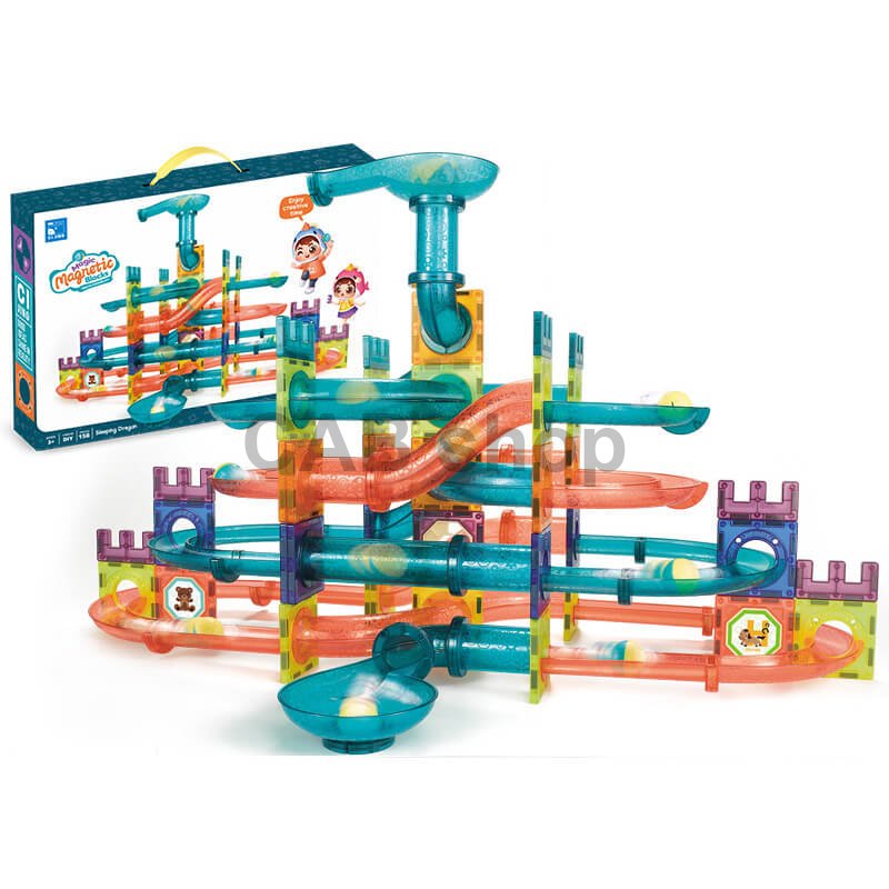 Klocki magnetyczne Sleeping Dragon 158 sztuk - Magic Magnetic Blocks