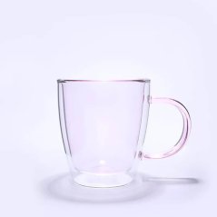 Termo hrnček s dvojitým sklom 300ml - pink