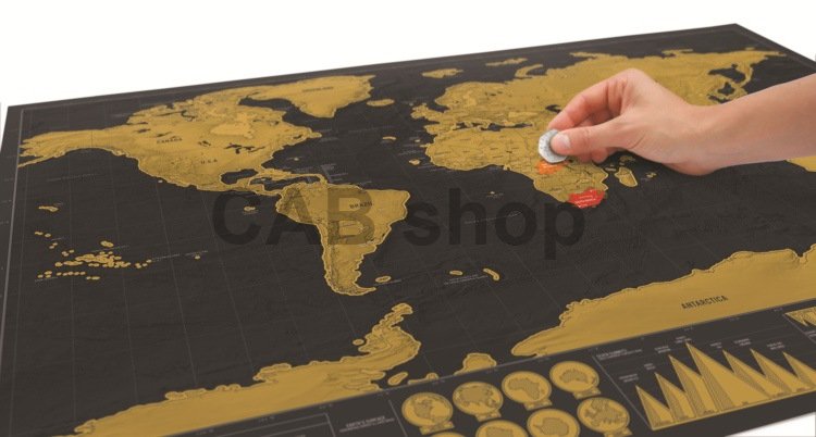 Mapa świata Scratch Deluxe 42x30cm