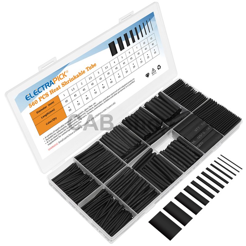 Zestaw 560 rurek termokurczliwych do kabli