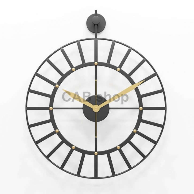 Dizajnové nástenné hodiny Rustical 50cm black