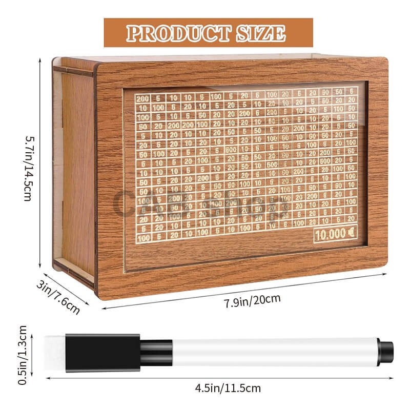 Pokladnička na šetrenie peňazí 1000€ na opakované použitie