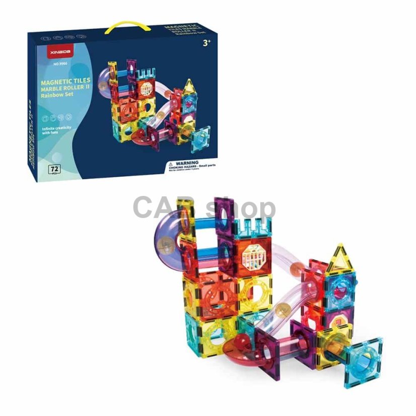 Zestaw magnetyczny Marble Roller II 72-elementowy zestaw - Magnetic Tiles