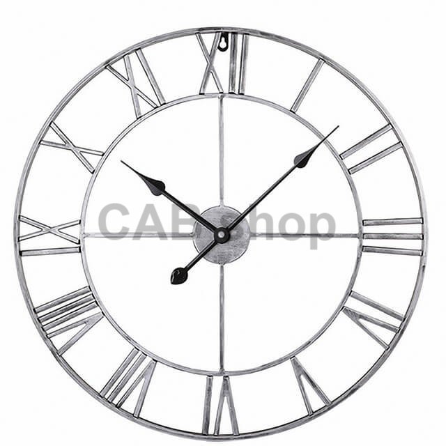 Dizajnové nástenné hodiny ROMA Silver 50cm