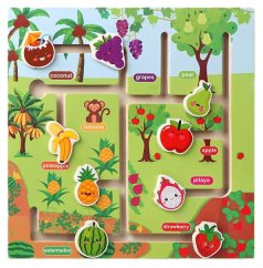 Montessori bludisko – drevená vzdelávacia tabuľa pre deti - Fruits