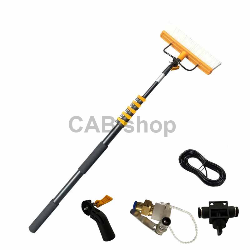 Teleskopický kartáč 9m pro čištění fotovoltaických panelů nebo fasád