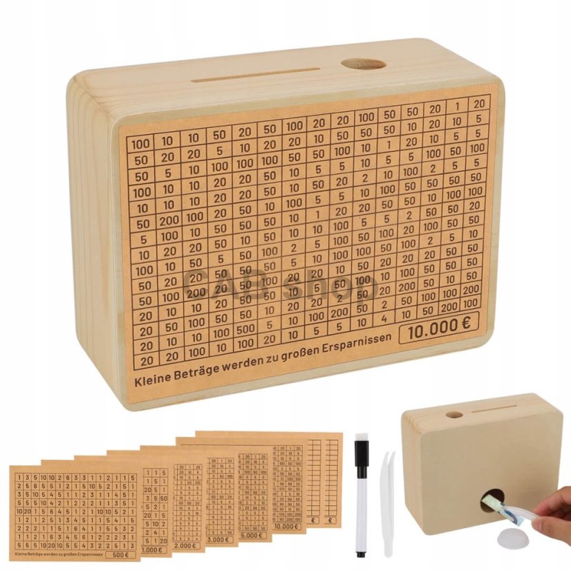 Pokladnička na šetrenie peňazí od 500 do 10 000€ - svetlo hnedá