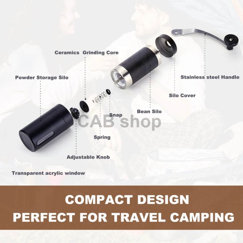 PARACITY manual coffee grinder stainless steel black 30g