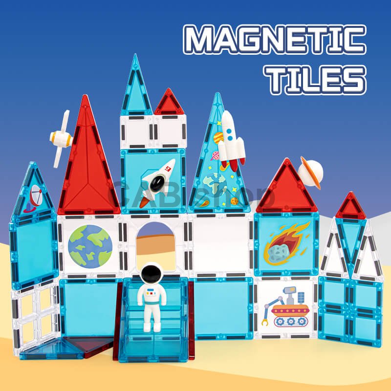 Magnetická stavebnice Space 39ks – Magnetic Tiles