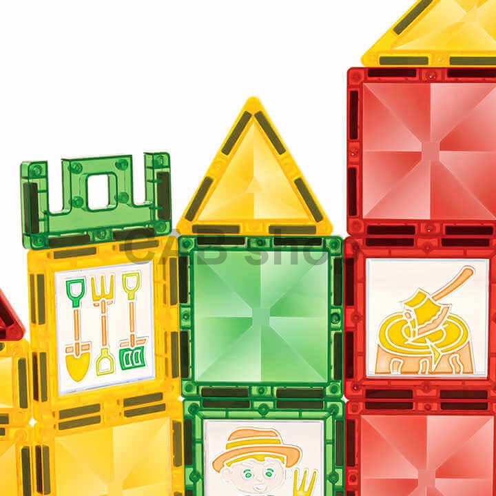 Magnetická stavebnica Window Art Farm 46ks - Magnetic Tiles