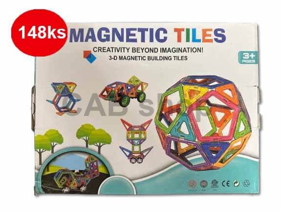 Magnetni komplet 148 kosov - Magnetic Tiles