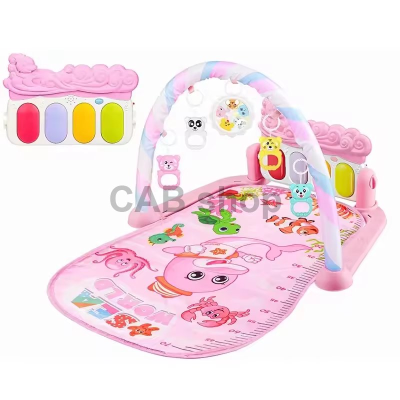 Igralna odeja in podloga s klavirjem CAB Toys - roza