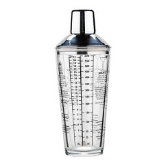 Barmanski stresalnik za koktajle MAX 600ml - tridelni stresalnik iz nerjavečega jekla in stekla.