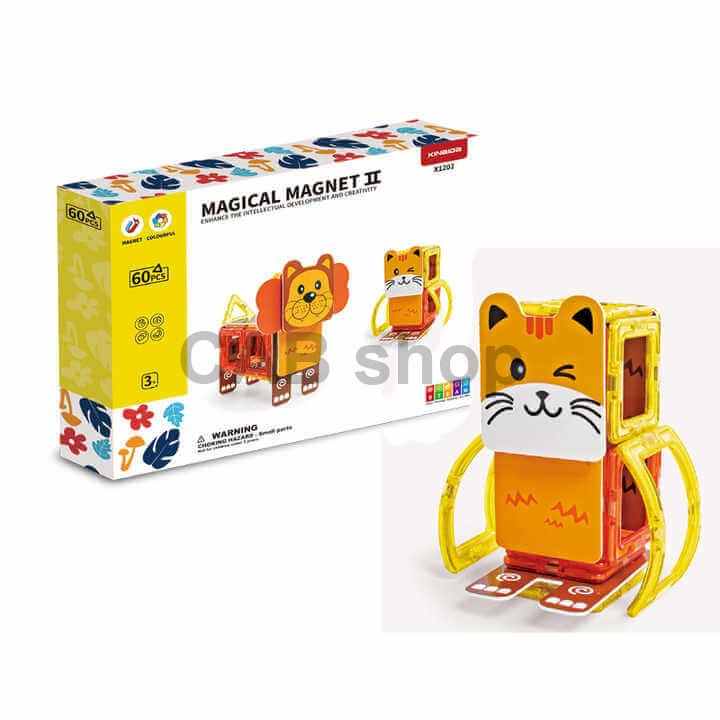 Magnetická stavebnica Happy Animal 60ks - Magical Magnet II