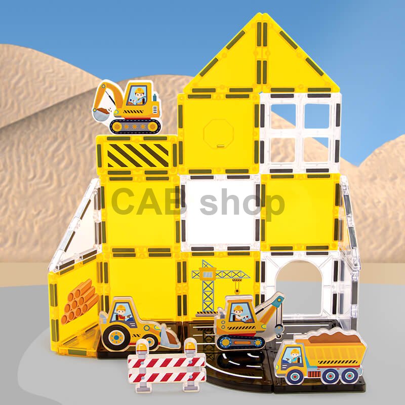 Magnetická stavebnica Engineering 47ks - Magnetic Tiles